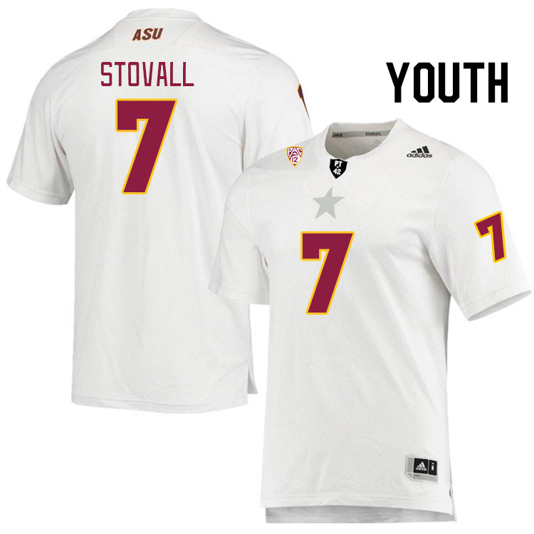 Youth #7 Melquan Stovall Arizona State Sun Devils College Football Jerseys Stitched Sale-White